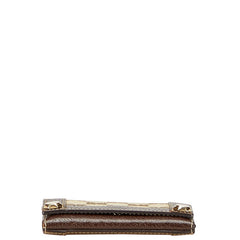 グッチ GGキャンバス 名刺入れ 154165 ベージュ ブラウン キャンバス レザー レディース GUCCI 【中古】