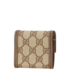 グッチ GGスプリーム コインケース 小銭入れ 030 149 0905 ベージュ ブラウン PVC レザー レディース GUCCI 【中古】