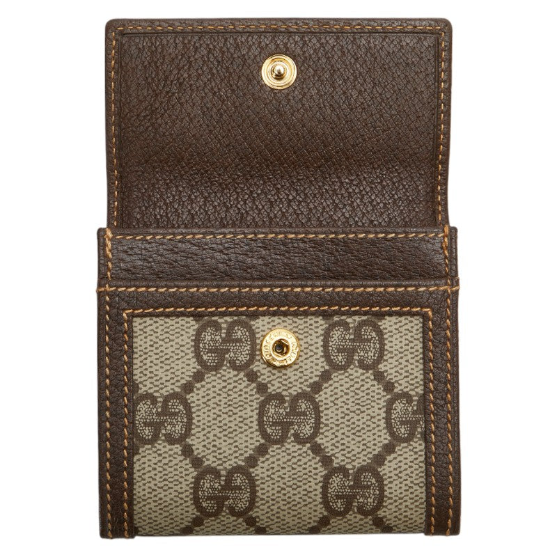 グッチ GGスプリーム コインケース 小銭入れ 030 149 0905 ベージュ ブラウン PVC レザー レディース GUCCI 【中古】