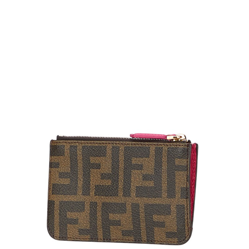 フェンディ ズッカ コインケース ブラウン PVC レザー レディース FENDI 【中古】
