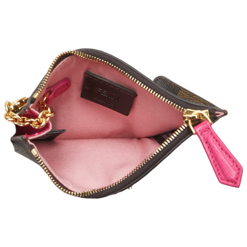 フェンディ ズッカ コインケース ブラウン PVC レザー レディース FENDI 【中古】