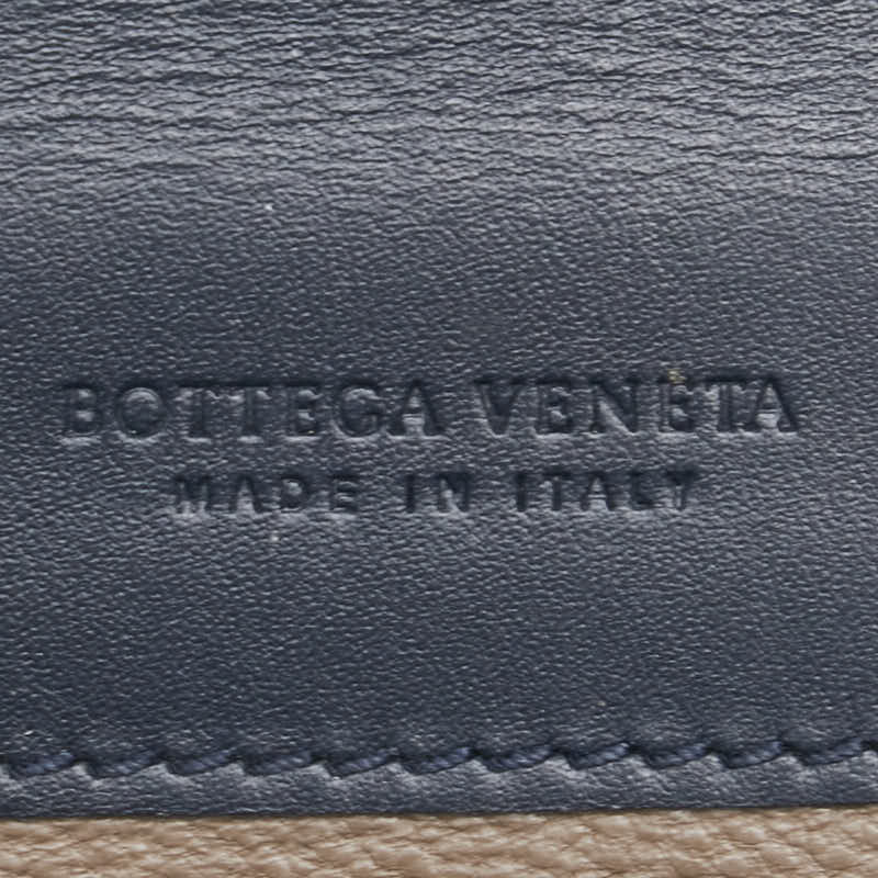 ボッテガヴェネタ イントレチャート 長財布 ネイビー レザー レディース BOTTEGAVENETA 【中古】