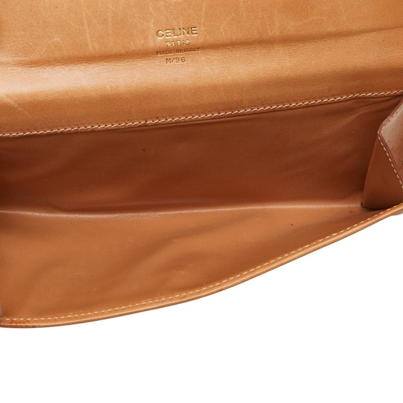 セリーヌ マカダム 長財布 ブラウン PVC レザー レディース CELINE 【中古】