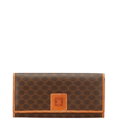 セリーヌ マカダム 長財布 ブラウン PVC レザー レディース CELINE 【中古】