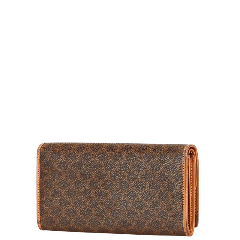 セリーヌ マカダム 長財布 ブラウン PVC レザー レディース CELINE 【中古】