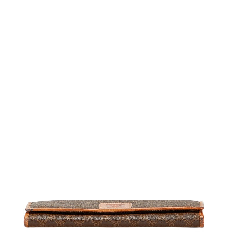 セリーヌ マカダム 長財布 ブラウン PVC レザー レディース CELINE 【中古】