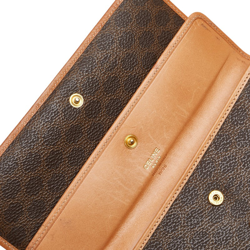 セリーヌ マカダム 長財布 ブラウン PVC レザー レディース CELINE 【中古】