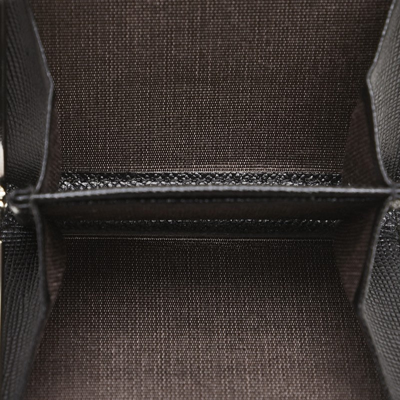 バーバリー エンボスチェック ノバチェック コインケース がま口 小銭入れ ブラック PVC レザー レディース BURBERRY 【中古】