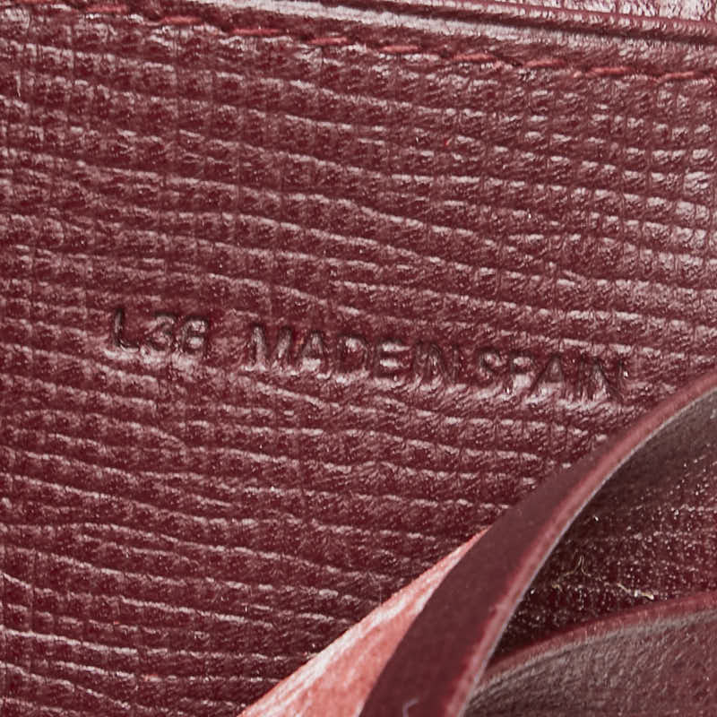 カルティエ マストライン 三つ折り財布 ワインレッド ボルドー レザー レディース CARTIER 【中古】