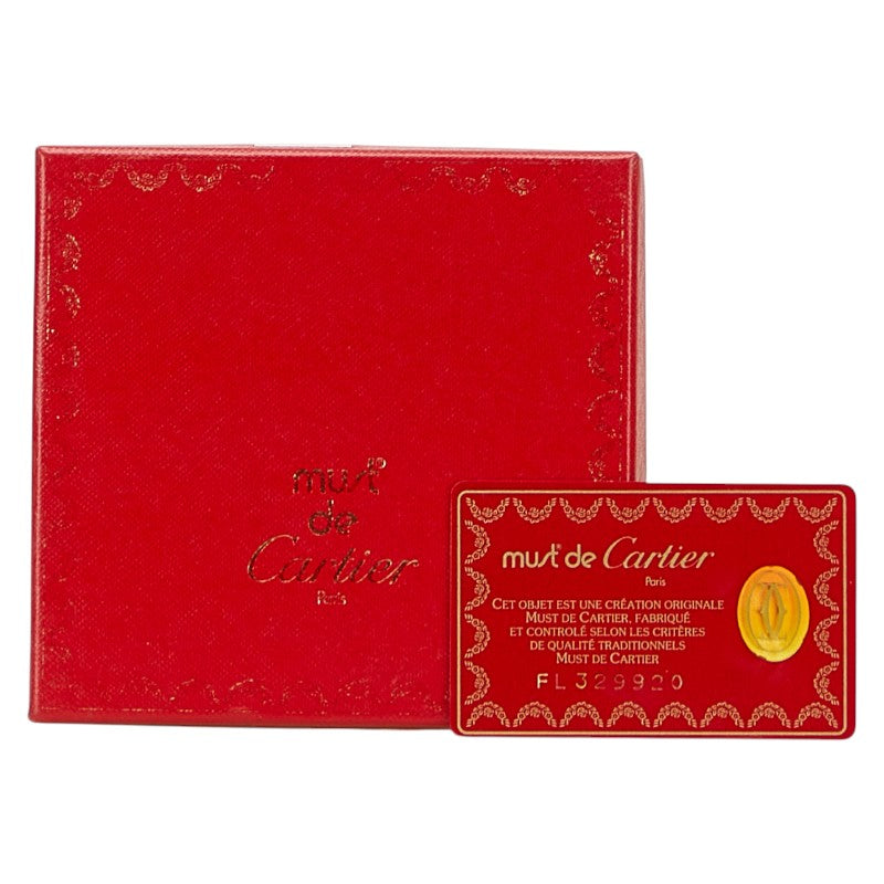 カルティエ マストライン 三つ折り財布 ワインレッド ボルドー レザー レディース CARTIER 【中古】