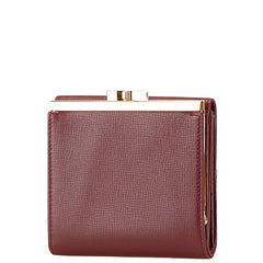 カルティエ マストライン 三つ折り財布 ワインレッド ボルドー レザー レディース CARTIER 【中古】