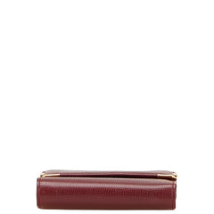 カルティエ マストライン 三つ折り財布 ワインレッド ボルドー レザー レディース CARTIER 【中古】