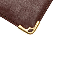カルティエ マストライン 札入れ ワインレッド ボルドー レザー レディース CARTIER 【中古】