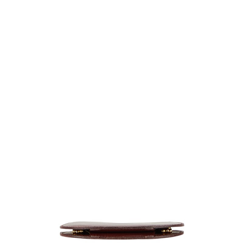 カルティエ マストライン コインケース 小銭入れ ワインレッド ボルドー レザー レディース CARTIER 【中古】