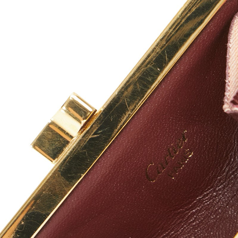 カルティエ マストライン コインケース 小銭入れ ワインレッド ボルドー レザー レディース CARTIER 【中古】