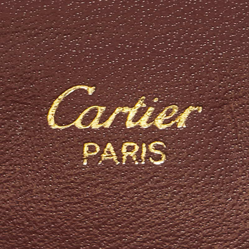 カルティエ マストライン コインケース 小銭入れ ワインレッド ボルドー レザー レディース CARTIER 【中古】