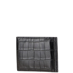 バレンシアガ クロコ型押し キャッシュ スクエアウォレット ビルクリップ 札入れ 二つ折り財布 ブラック レザー レディース BALENCIAGA 【中古】