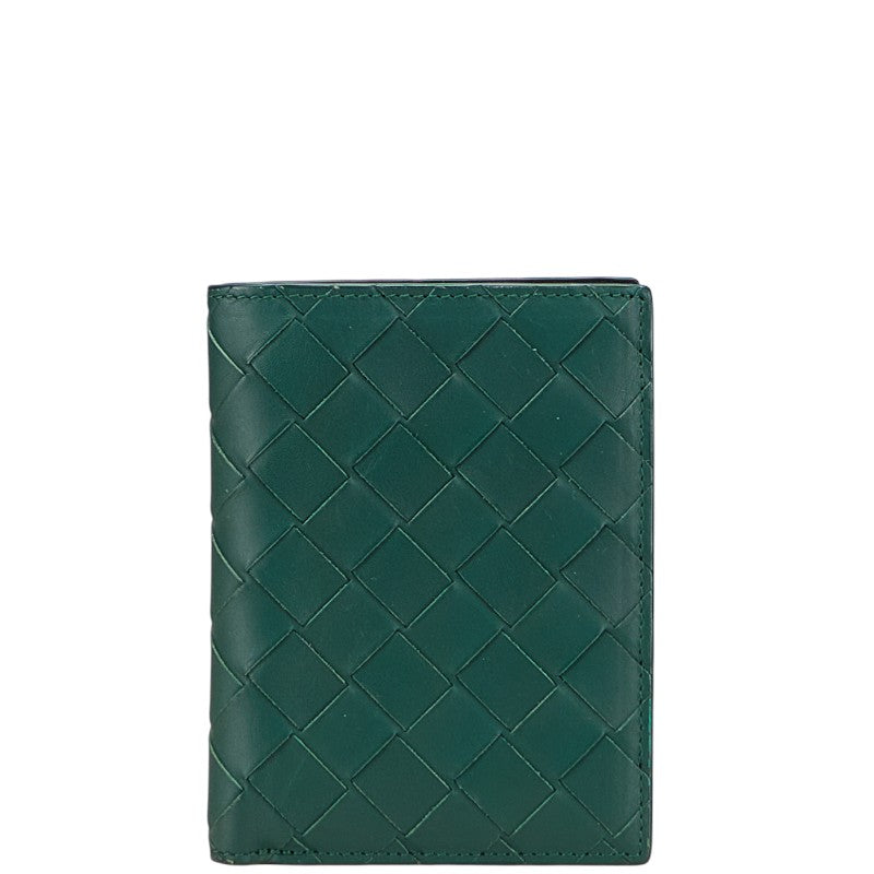 ボッテガヴェネタ イントレチャート 長財布 グリーン レザー レディース BOTTEGAVENETA 【中古】