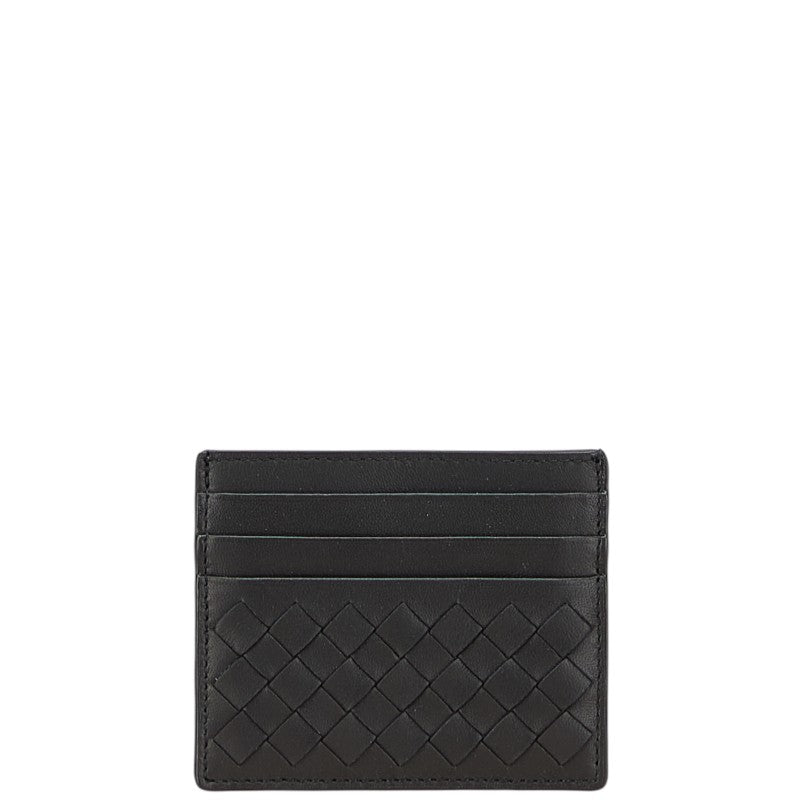 ボッテガヴェネタ イントレチャート カードケース ブラック レザー レディース BOTTEGAVENETA 【中古】