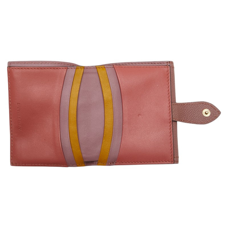 バーバリー ノバチェック 二つ折り財布 ベージュ ピンク PVC レザー レディース BURBERRY 【中古】