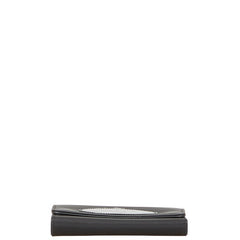プラダ ロゴ 三つ折り財布 ブラック ナイロン レザー レディース PRADA 【中古】