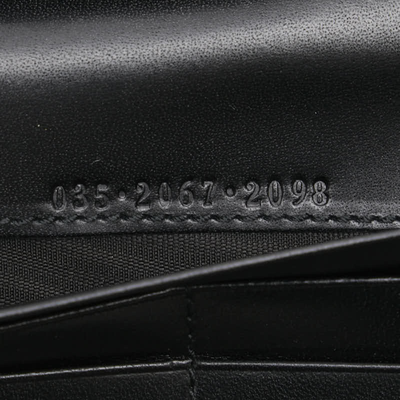 グッチ Gロゴ 長財布 035 2067 2098 ブラック レザー レディース GUCCI 【中古】