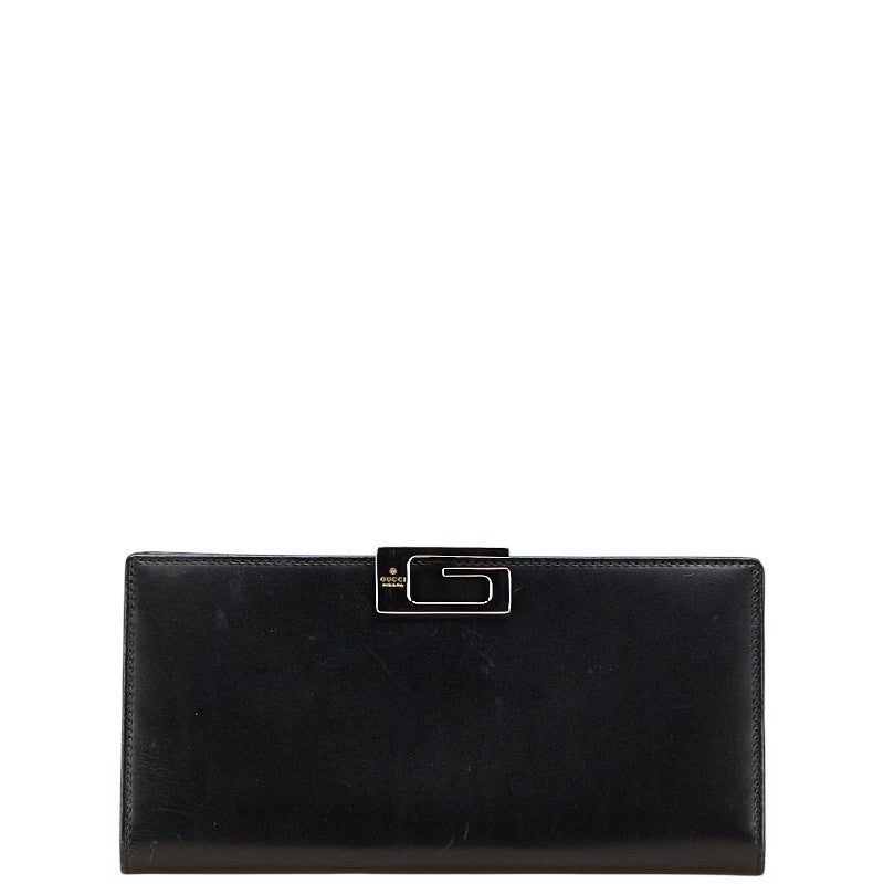 グッチ Gロゴ 長財布 035 2067 2098 ブラック レザー レディース GUCCI 【中古】