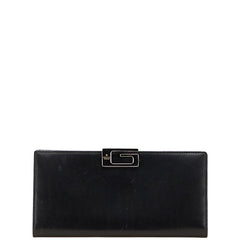 グッチ Gロゴ 長財布 035 2067 2098 ブラック レザー レディース GUCCI 【中古】