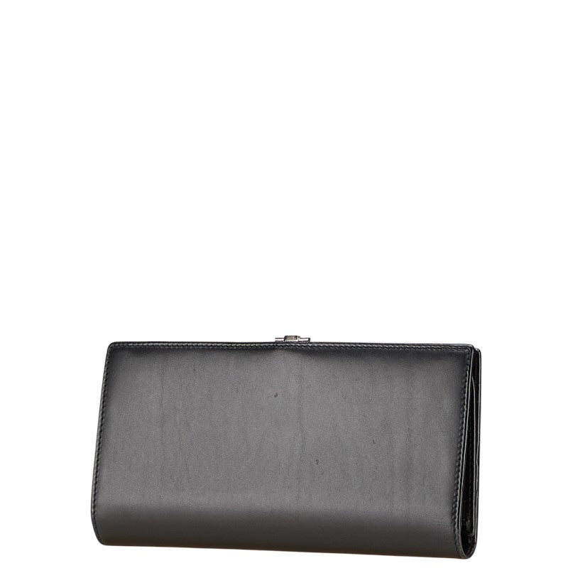 グッチ Gロゴ 長財布 035 2067 2098 ブラック レザー レディース GUCCI 【中古】