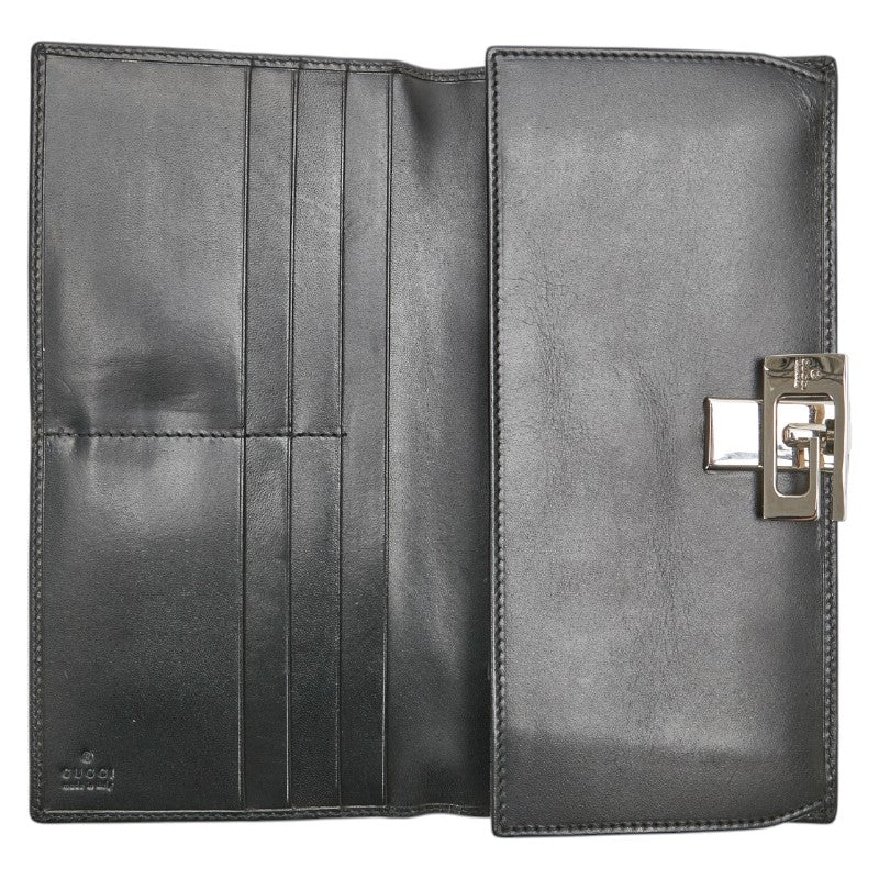 グッチ Gロゴ 長財布 035 2067 2098 ブラック レザー レディース GUCCI 【中古】