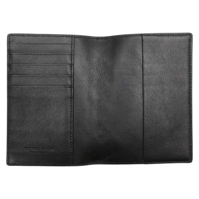 ボッテガヴェネタ イントレチャート パスポートケース ブラック レザー メンズ BOTTEGAVENETA 【中古】