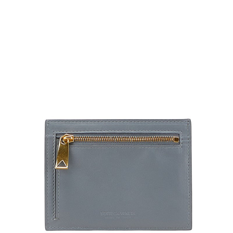 ボッテガヴェネタ イントレチャート カードケース グレー レザー レディース BOTTEGAVENETA 【中古】
