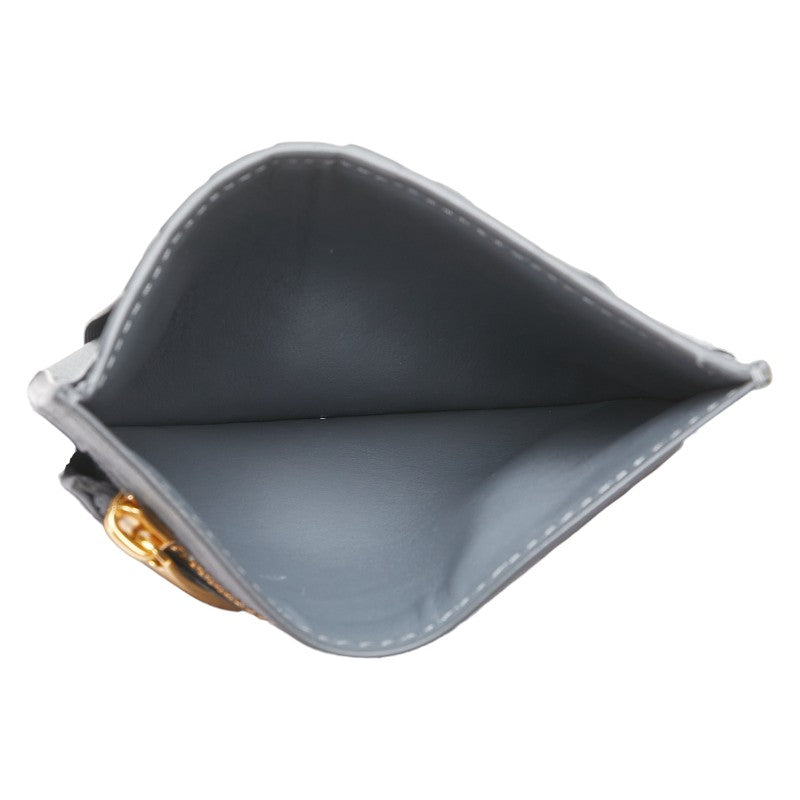 ボッテガヴェネタ イントレチャート カードケース グレー レザー レディース BOTTEGAVENETA 【中古】