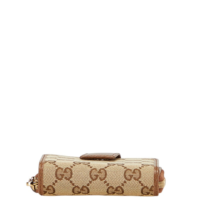グッチ GGキャンバス 二つ折り財布 346056 ベージュ ブラウン キャンバス レザー レディース GUCCI 【中古】