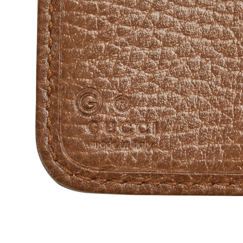 グッチ GGキャンバス 二つ折り財布 346056 ベージュ ブラウン キャンバス レザー レディース GUCCI 【中古】