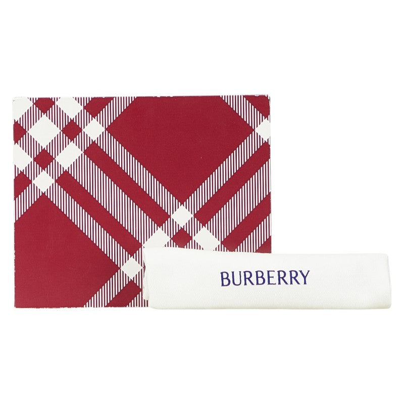 バーバリー ノバチェック カードケース コインケース 小銭入れ ブルー レザー レディース BURBERRY 【中古】