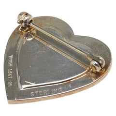 ティファニー ハート モチーフ ブローチ ゴールド シルバー K18 ゴールド メタル コンビ レディース TIFFANY&Co. 【中古】