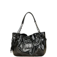 バーバリー ブルーレーベル ショルダーバッグ ブラック エナメル レディース BURBERRY 【中古】