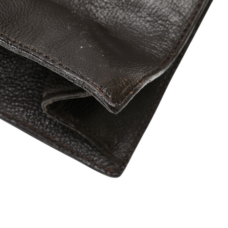 グッチ ハンドバッグ ブラウン ブラック レザー レディース GUCCI 【中古】