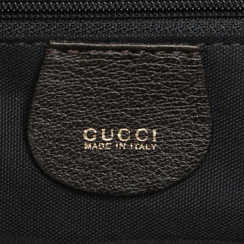 グッチ ハンドバッグ ブラウン ブラック レザー レディース GUCCI 【中古】