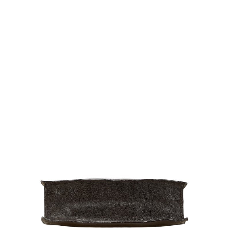 グッチ ハンドバッグ ブラウン ブラック レザー レディース GUCCI 【中古】