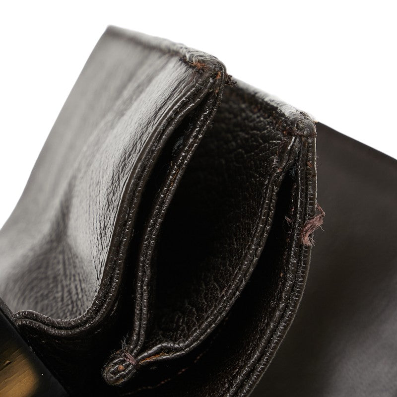 グッチ ハンドバッグ ブラウン ブラック レザー レディース GUCCI 【中古】