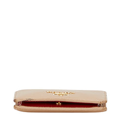プラダ ロゴ 二つ折り財布 ベージュ レザー レディース PRADA 【中古】