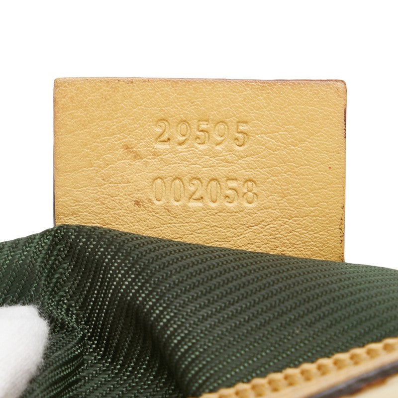グッチ GGキャンバス ポーチ 29595 ベージュ キャンバス レザー レディース GUCCI 【中古】