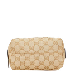 グッチ GGキャンバス ポーチ 29595 ベージュ キャンバス レザー レディース GUCCI 【中古】
