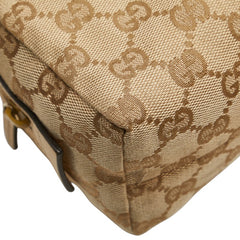 グッチ GGキャンバス ポーチ 29595 ベージュ キャンバス レザー レディース GUCCI 【中古】