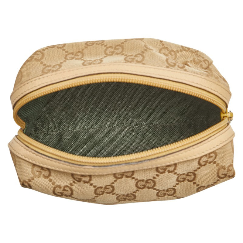 グッチ GGキャンバス ポーチ 29595 ベージュ キャンバス レザー レディース GUCCI 【中古】