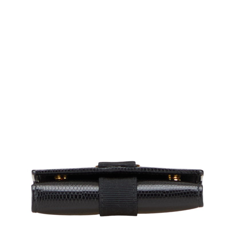 サルヴァトーレフェラガモ ヴァラ 6連 キーケース ブラック レザー レディース Salvatore Ferragamo 【中古】