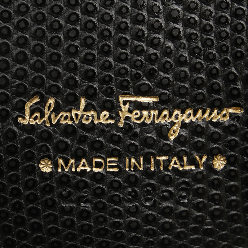 サルヴァトーレフェラガモ ヴァラ 6連 キーケース ブラック レザー レディース Salvatore Ferragamo 【中古】