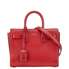サンローラン サック ド ジュール ベイビー ハンドバッグ ショルダーバッグ 2WAY レッド レザー レディース SAINT LAURENT 【中古】